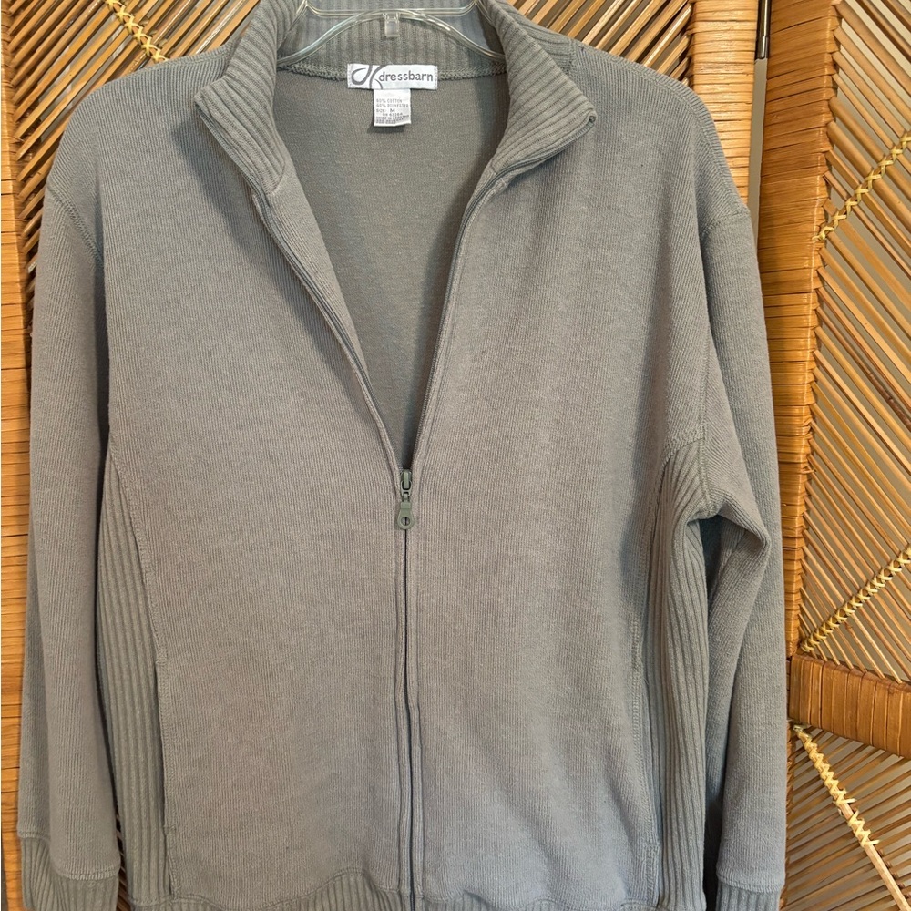 Dressbarn Men's Zip-Up Sweater in Gray
